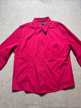 VTG  Used Scott Taylor Poly Blend Ladies Womens Button Down Shirt 3x (5)